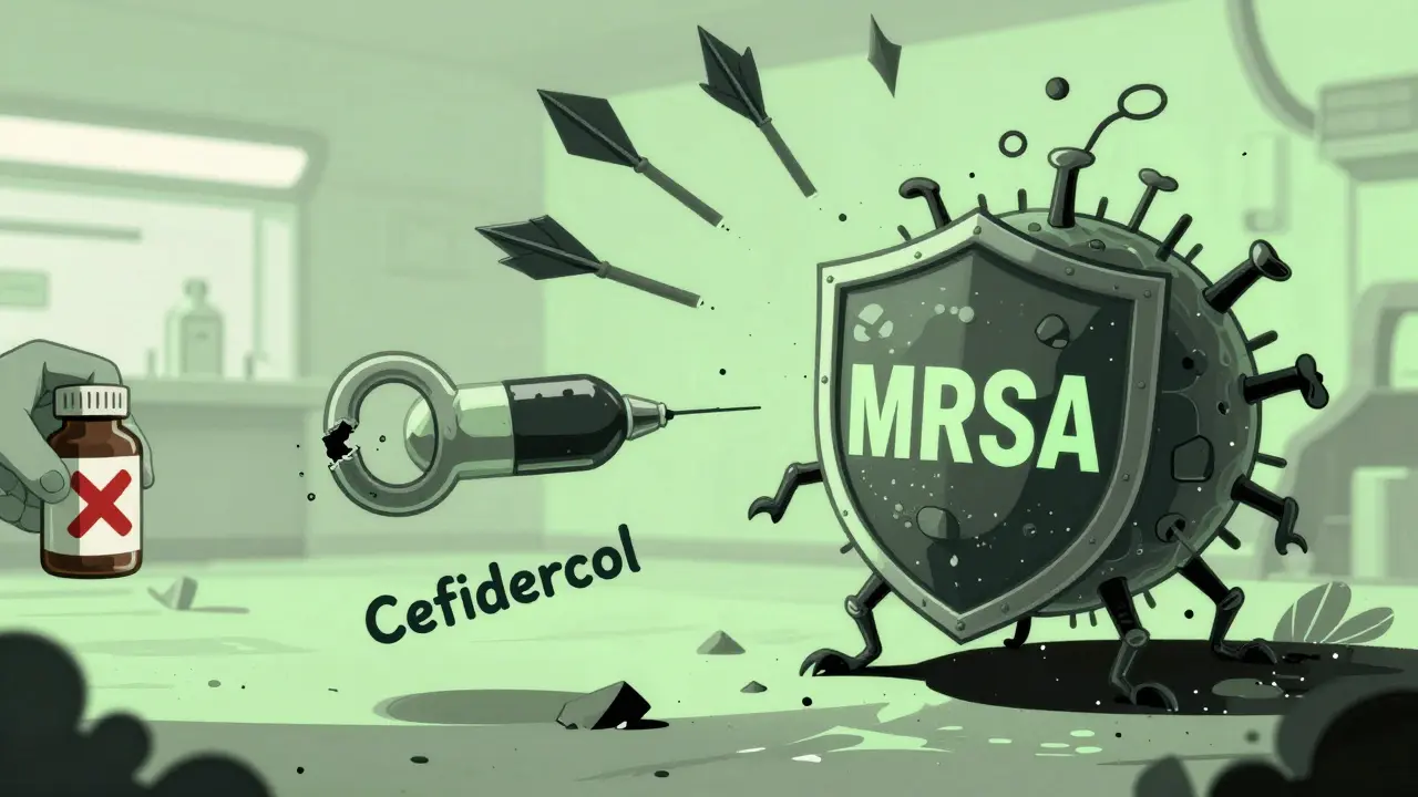 Superbug MRSA deflecting antibiotics until a new key-like drug finds an opening.