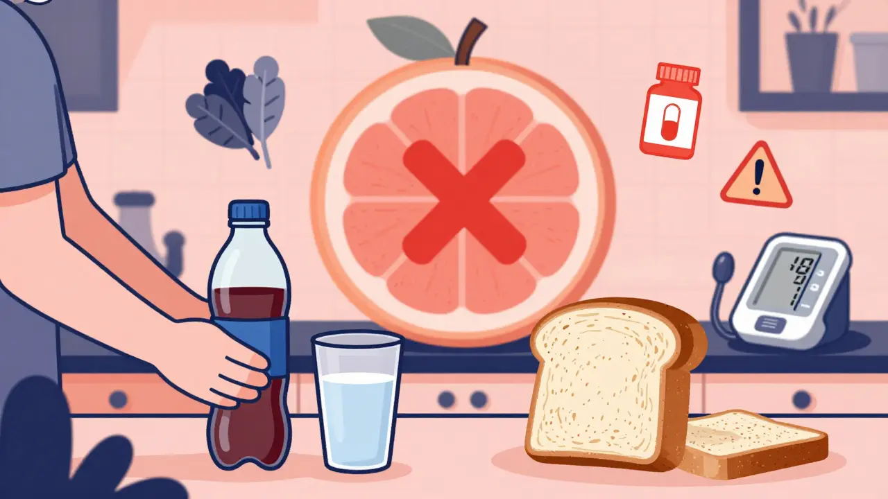 A person swapping unhealthy foods for healthy options in a kitchen.