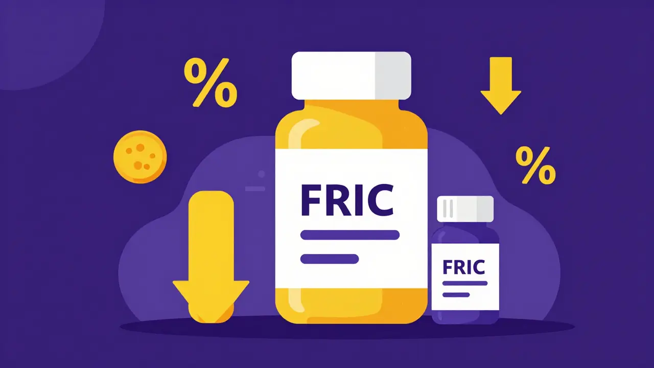 Illustration showing the price difference between a brand-name drug bottle and a generic version